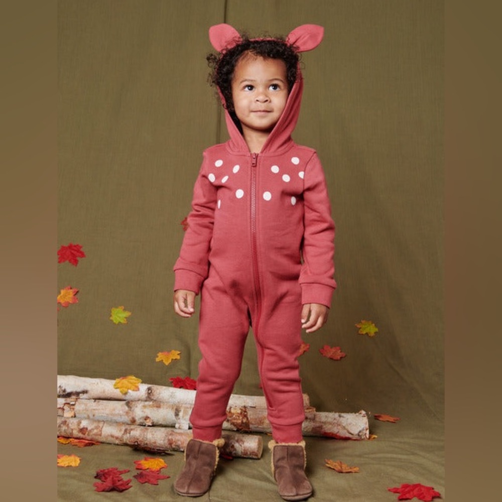 Tea Collection Deer Hooded Romper 12-18M